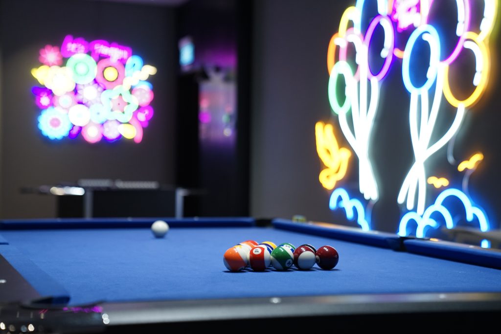 Pool table entertainment area at Nest 2 event venue Singapore