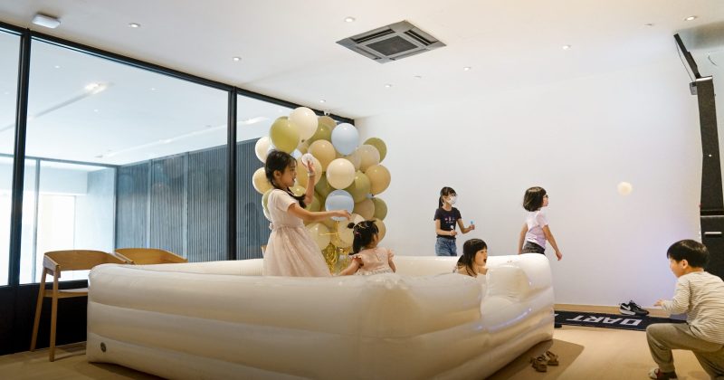 Guests celebrating a baby shower at Nest 1 private event space Singapore