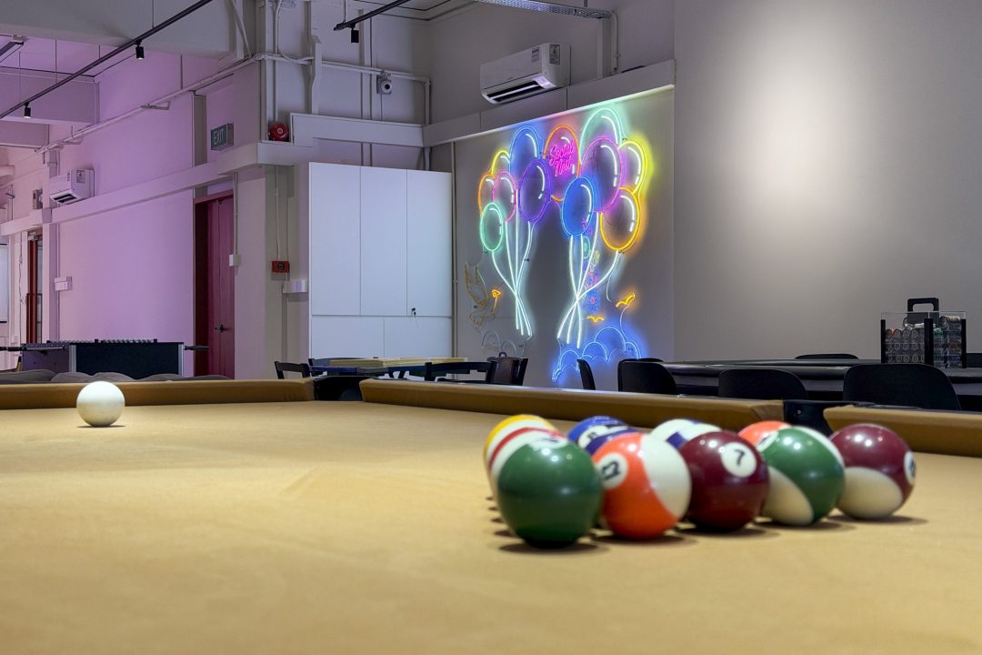 Billiards table for indoor entertainment at Social Nest Event Space