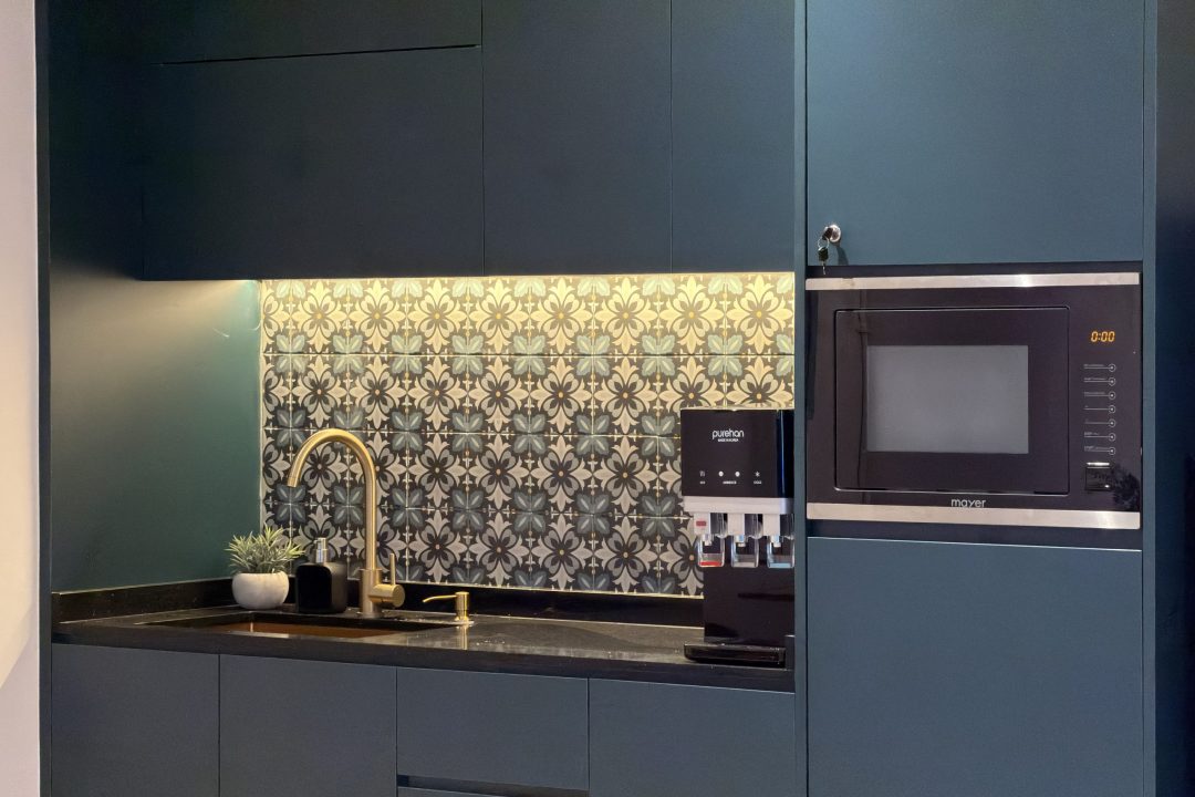 Microwave oven and water dispenser at Social Nest Event Space in Singapore
